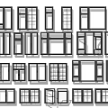 Various Window Types with Different Frame Designs and Open Styles 3d model