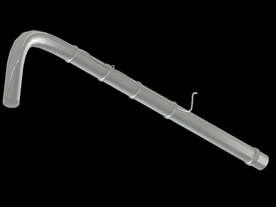 Stainless Steel Curved Pipe With Hook Attachment For Industrial Applications 3d model
