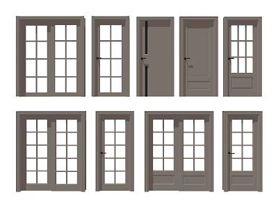 Modern swing door combination 3d model