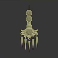 Elegant Golden Decorative Earring With Shiny Gemstones And Spiked Tassel Design