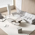 Modern sofa coffee table combination 3d model
