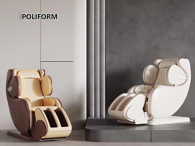 Modern POLIFORM Massage Chair With Beige Brown And White Design For Elegant Interior 3d model