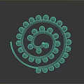 Snail Inspired Spiral Sculpture With Round Balls Arranged On Gray Background