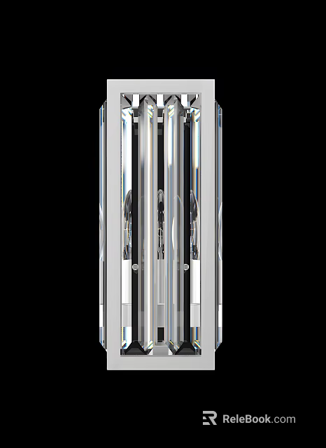 Elegant Crystal Decorative Light with Transparent Vertical Structure and Metal Frame 3d model 