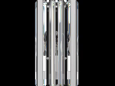 Elegant Crystal Decorative Light with Transparent Vertical Structure and Metal Frame 3d model