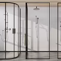 Modern Shower Sauna Interior Design With Glass Enclosure And Fixtures