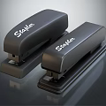 Black Stapler Office Supplies Featuring Brand Name Design And Two Units 3d model