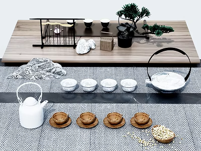 New Chinese Tea Set 3d model