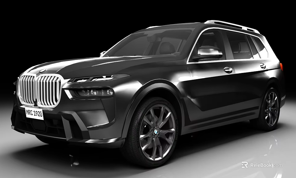 BMW Black Luxury SUV With Modern Design And Large Alloy Wheels 3d model 