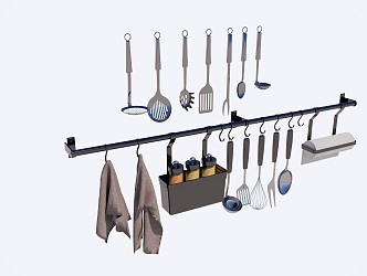 Modern Kitchen Supplies Kitchen Supplies Hanging Tools 3d model