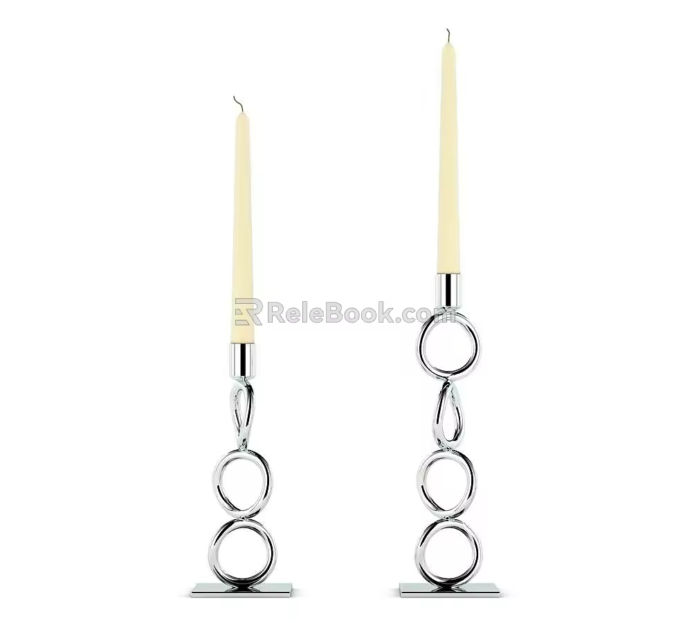 Candle candlestick desktop ornaments atmosphere lamp 3d model