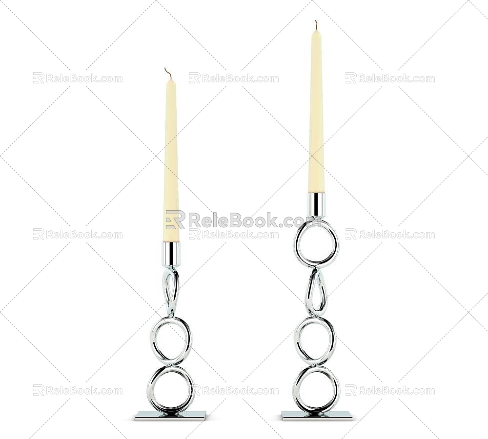 Candle candlestick desktop ornaments atmosphere lamp 3d model