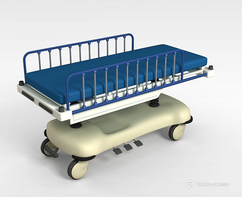 Mobile Storage Cabinet With Blue And White Design Featuring Rolling Wheels And Stable Base 3d model 