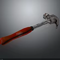Sturdy Hardware Claw Hammer with Red Handle and Silver Metal Head for DIY Projects