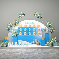 Commercial Display Equipment With Egg Shaped Displays Floral Decorations Brand Logo And Name