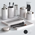 Marble Daily Washing Bathroom Accessories With Pump Bottle Soap Dish Brush Holder And Storage Jars