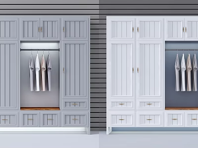 Modern Wardrobe Entrance Cabinet Combination 3d model
