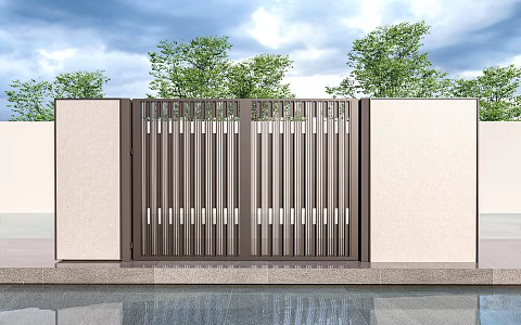 Modern Gate Villa Gate Entrance Gate Grille Gate Iron Gate Community Iron Gate Community Second Entrance Landscape Gate 3d model