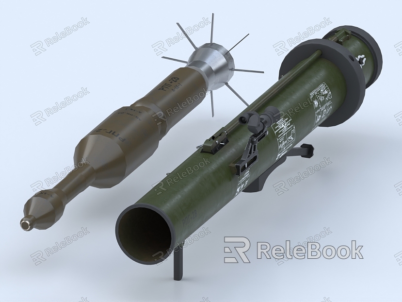 Bazooka anti-tank artillery shells RPG military weapons model