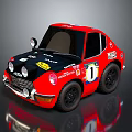 Shiny Red Toyota Small Race Car With Number 1 Stickers And Black Wheels