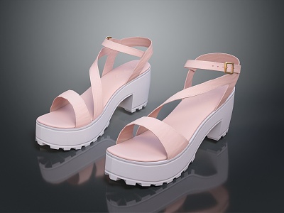 Sandals Peep Toe Shoes Platform Shoes Roman Sandals High Heel Sandals Wedge Sandals 3d model