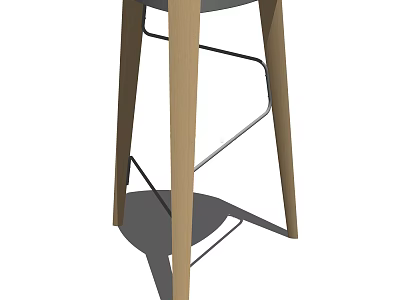 Modern Bar Stool With Wooden Legs And Metal Frame For Kitchen Bar Use 3d model