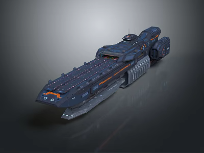 Futuristic Interstellar Spaceship Design With Detailed Cosmic Structure And Advanced Engines 3d model