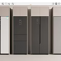 Modern Refrigerators With Stylish Designs Various Colors And Side By Side 3d model