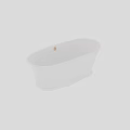 White Freestanding Bathtub With Oval Shape And Pedestal Base Chrome Drain