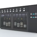 Modern Double Door Wine Refrigerator With Glass Doors Digital Display And Temperature Control Knobs 3d model
