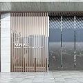 The main entrance gate of a modern entrance to a small area 3d model