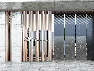 The main entrance gate of a modern entrance to a small area 3d model