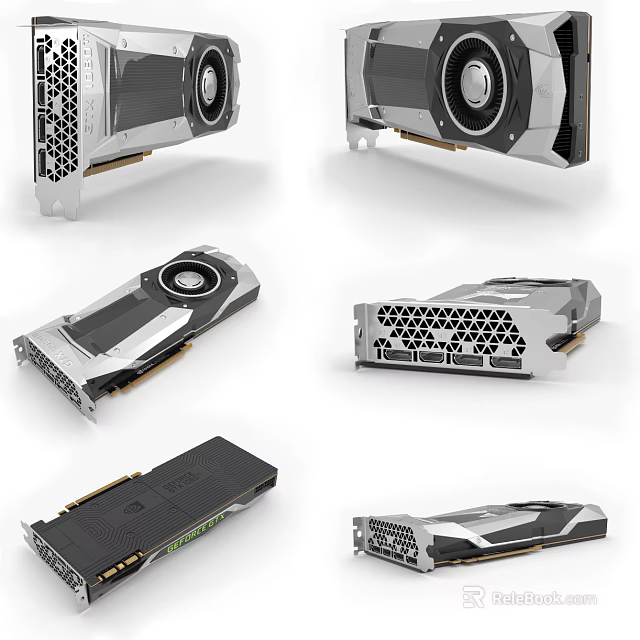Graphics Card Multiple Angles View With Detailed Design For Computer Hardware 3d model