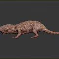 Pink Wrinkled Skin Fantasy Creature Character for Game and Film Design