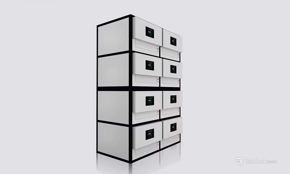 Industrial Equipment Multi Layer Drawer Storage Cabinet With Secure Locking System 3d model 