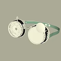 Colorful Amusement Equipment With Green Strap Silver Decorations And Circular Components