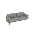 Sleek Modern Two Seater Sofa With Light Gray Geometric Pattern Fabric And Metal Frame 3d model
