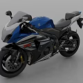Sporty Suzuki Motorcycle With Blue And Black Streamlined Design And Modern Stripes