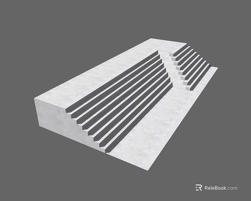 Modern Concrete Stairs Design With Sleek Steps And Minimalist Structure Details 3d model 