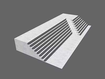 Modern Concrete Stairs Design With Sleek Steps And Minimalist Structure Details 3d model