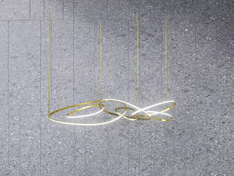 Modern chandelier metal simple chandelier 3d model
