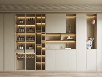 Modern Wine Cabinet 3d model