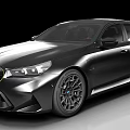 Black BMW Sporty Sedan Car With Aerodynamic Body And Stylish Alloy Wheels