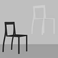Modern Minimalist Dining Chairs With Black And White Sleek Frame Design 3d model