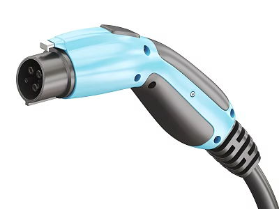 Industrial Equipment Charging Connector With Blue Black Design And Durable Cable 3d model