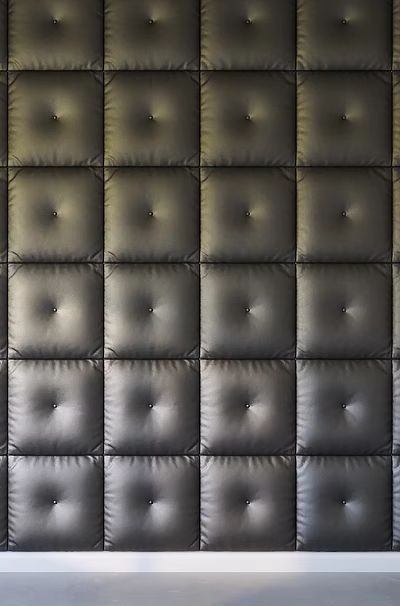 Modern Black Square Button Tufted Upholstered Wall Panel for Interior Design 3d model