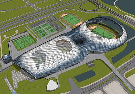 modern stadium 3d model