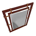 Wooden Framed Mirror With Metal Accents And Classic Design For Home Decor