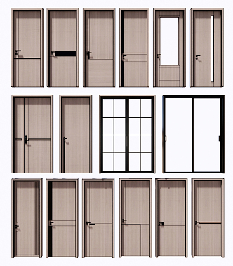 Modern swing door combination 3d model