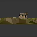 Ancient Stone Dolmen Structure With Large Stones Green Grass And Entrance Chamber